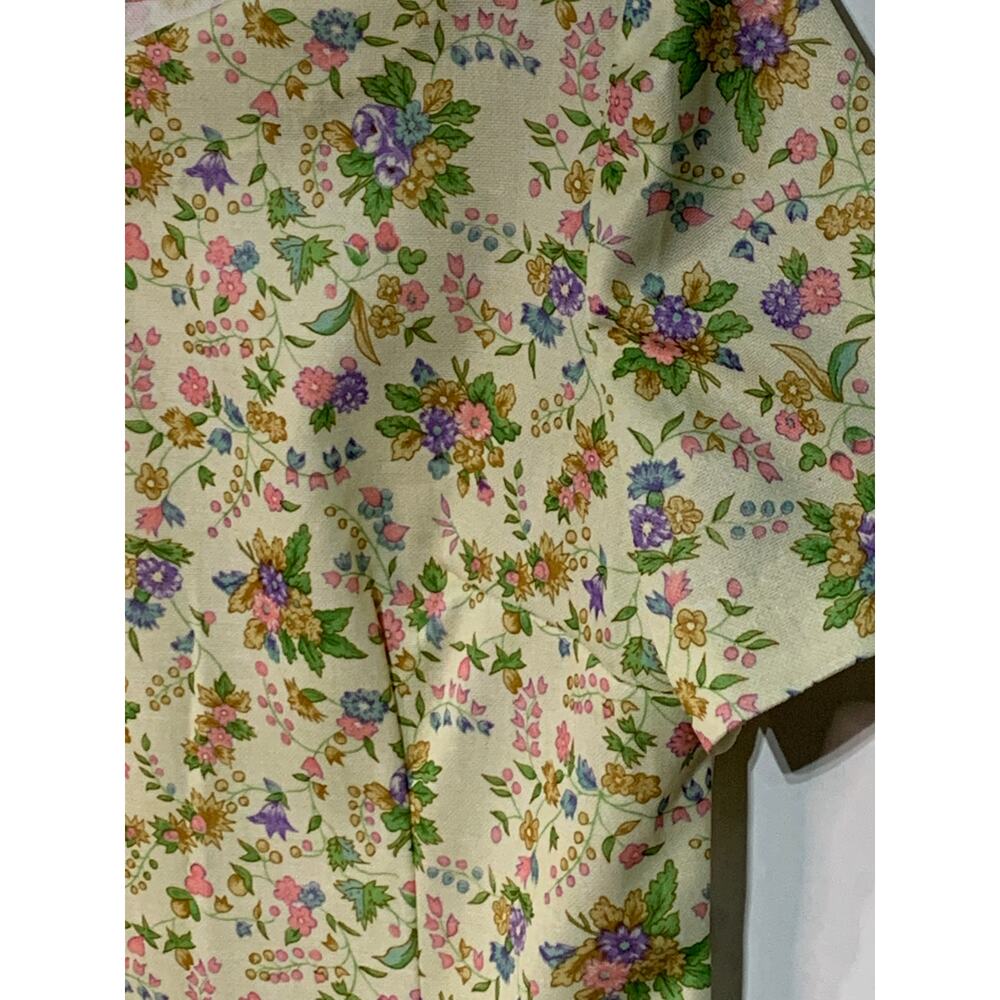 Vintage 1960's Women's Handmade Custom Floral Short Sleeve Casual Shift Dress - Picture 5 of 8